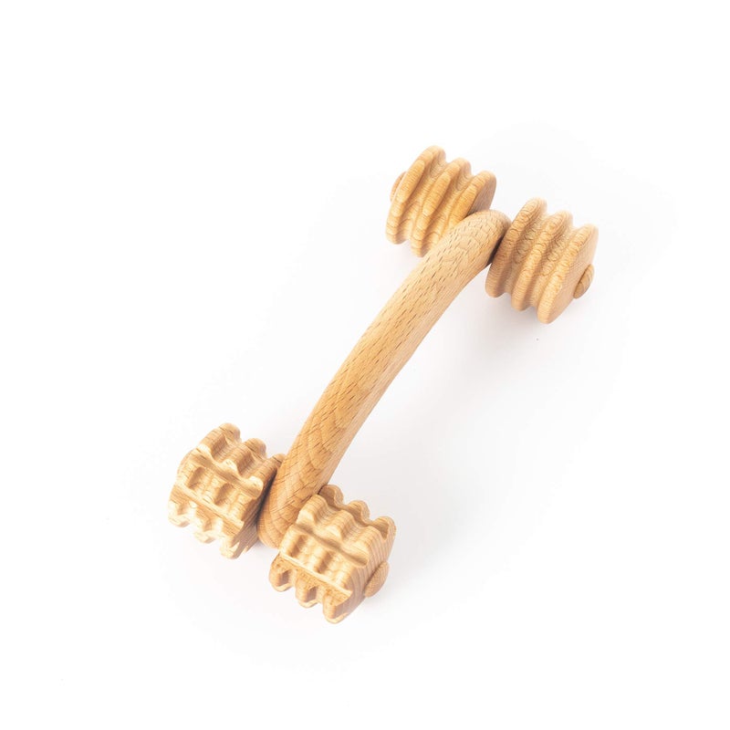 tuuli Accessories Back Massage Muscle Roller Tool Massager for Neck Shoulder Arms Legs Body Wooden 7 x 3 inches - Image 1